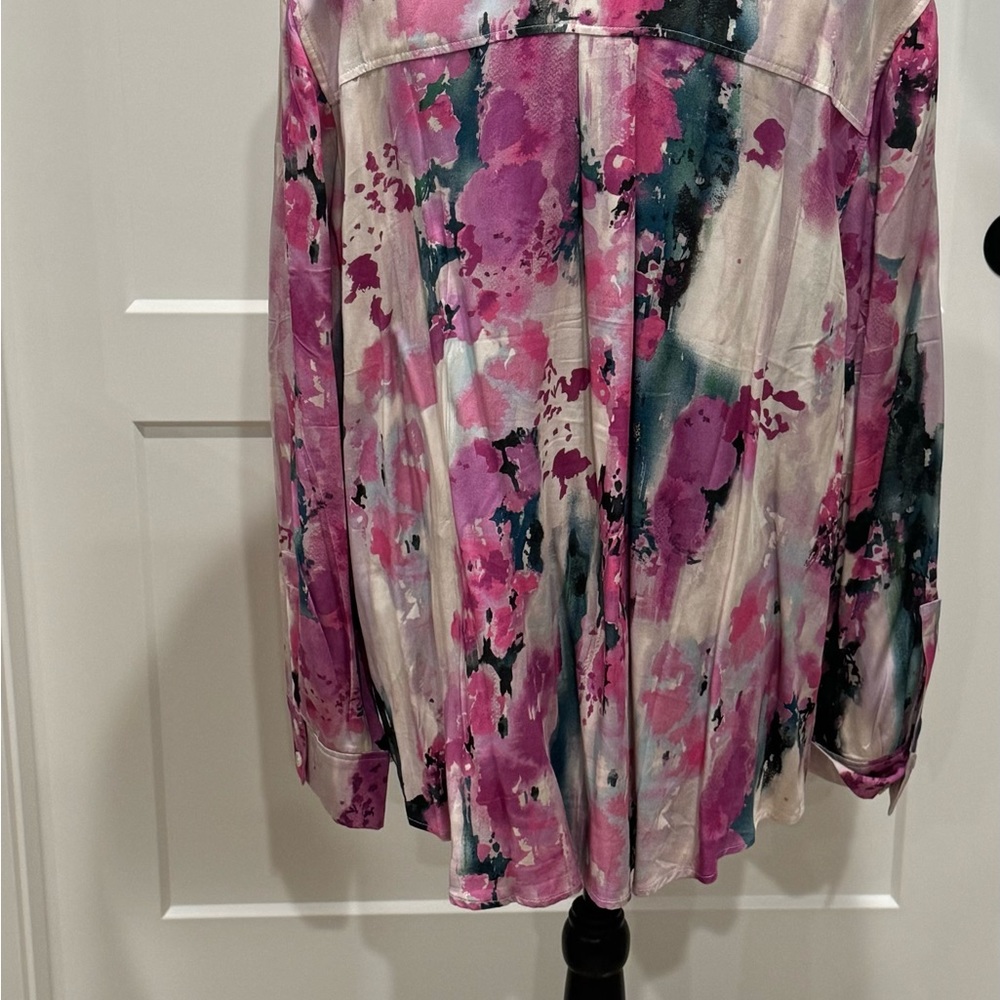 Chico’s Multi Color Blouse Pink Green - Picture 5 of 10